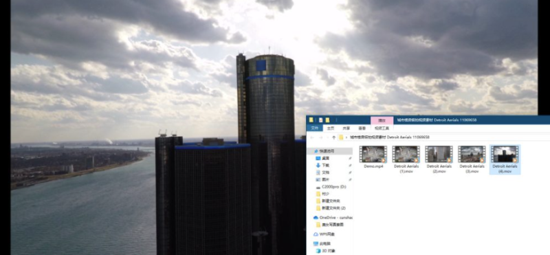 城市樓房俯拍視頻素材 Detroit Aerials 11069658-資源網站