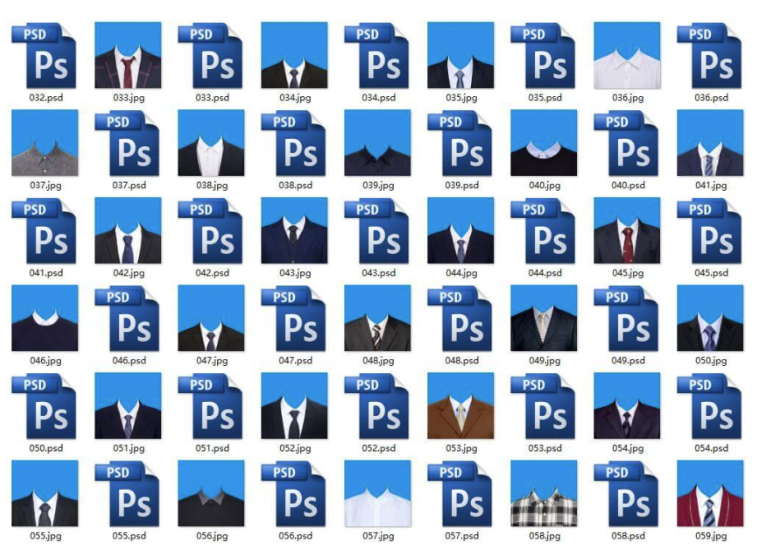 500款證件照素材五官服裝PSD-資源網站