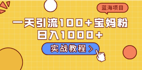實戰教程一天引流寶媽粉-資源網站