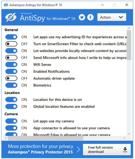 針對Windows10-v1.0.6的反間諜系統(tǒng)功能禁用工具
