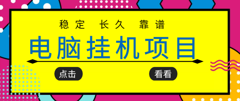 項目追求者的福音-穩定長期可靠的電腦掛機項目-穩定運行五年月收入幾百-資源網站