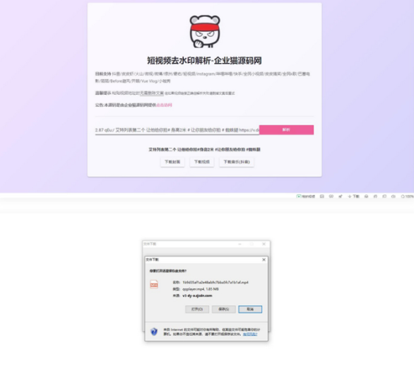 網頁短視頻去水印源代碼-上傳即可使用-資源網站