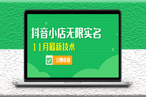 11月最新抖音無限實名-無限開店技術-資源網站