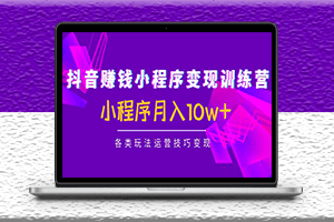 抖音小程序賺錢教程-各類玩法運營技巧變現-資源網站