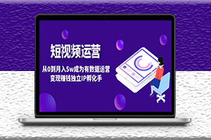 短視頻自然流IP數(shù)據(jù)運營變現(xiàn)_IP孵化課程-資源網(wǎng)站