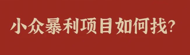 小眾暴利項目如何找？-資源網站