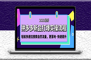 拼多多-新品打爆實操課程_輕松獲取搜索自然流量-資源網站