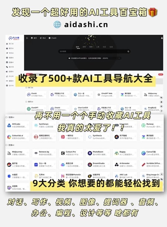 500+AI工具導(dǎo)航-每日超1萬訪問量的AI大師推薦!