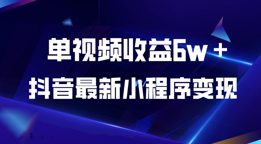 圖片[1]-抖音小程序帶來(lái)6w+收益，最新變現(xiàn)項(xiàng)目揭秘！-資源網(wǎng)站