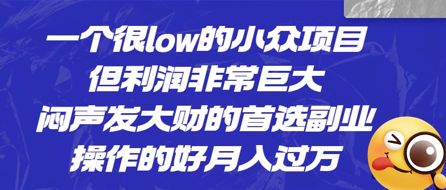圖片[1]-小眾項目：悶聲發財的首選副業_月入過萬-資源網站