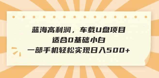 圖片[1]-抖音車載U盤項目_小白可做_一部手機實現日入500+