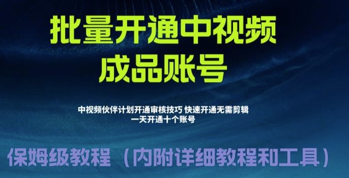 圖片[1]-外面收費1980開通中視頻計劃教程_快速通過中視頻伙伴計劃的辦法-資源網站