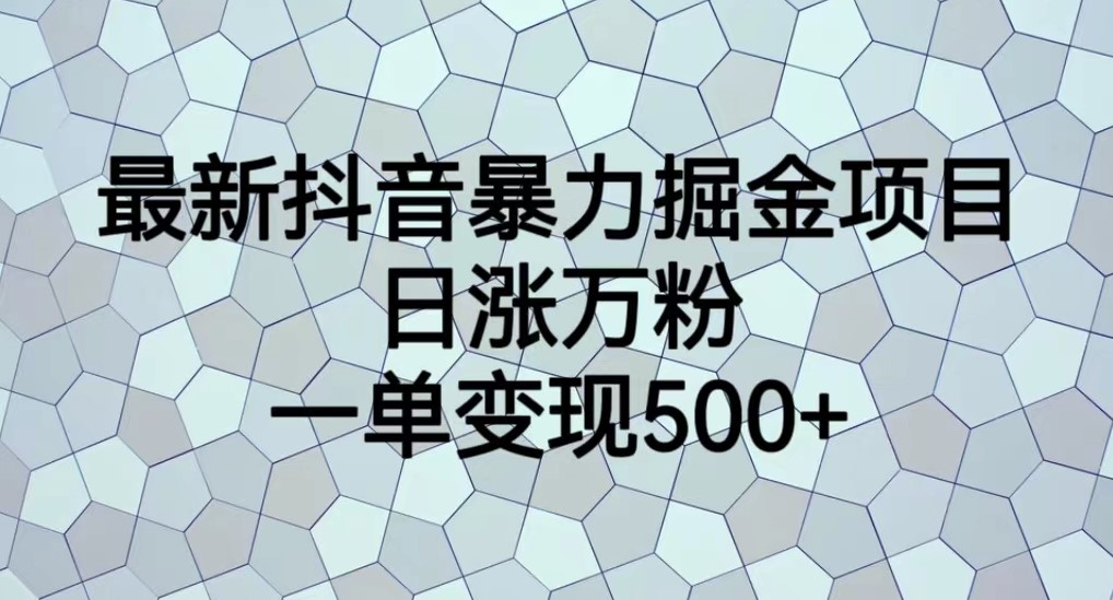 圖片[1]-抖音最新掘金項目_增粉變現-資源網站
