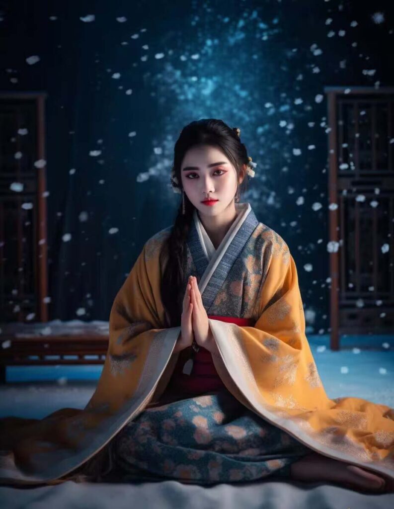 圖片[4]-Midjourney AI技術(shù)呈現(xiàn)：穿越時(shí)空的漢服佳人-資源網(wǎng)站