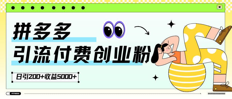 拼多多引流付費創業粉日引200+收益5000+-資源網站
