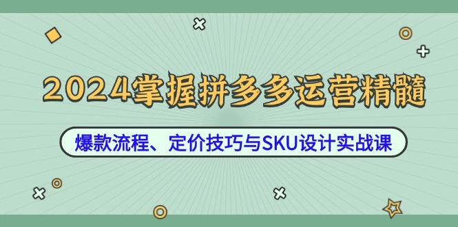 圖片[1]-2024年拼多多運營秘籍：打造爆款、精準(zhǔn)定價與SKU設(shè)計實戰(zhàn)指南