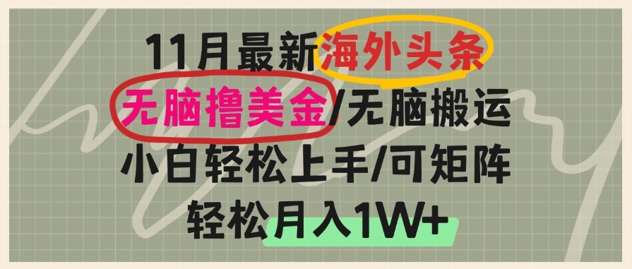 圖片[1]-月入1W+_搬運賺美金_小白也能快速上手-資源網站