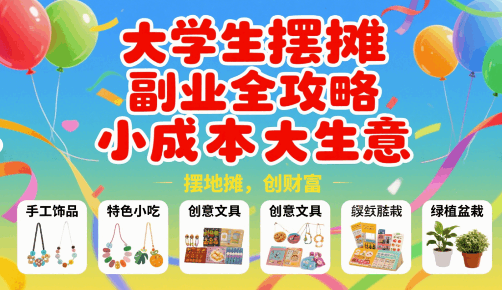 圖片[1]-大學生擺攤副業全攻略，小成本大生意-資源網站