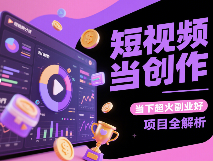 短視頻創作——當下超火副業好項目全解析-資源網站