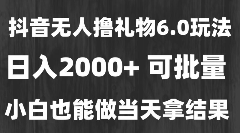 最新風口暴力擼金秘籍_無人值守高效擼禮物_日賺2000+_長期穩定-資源網站