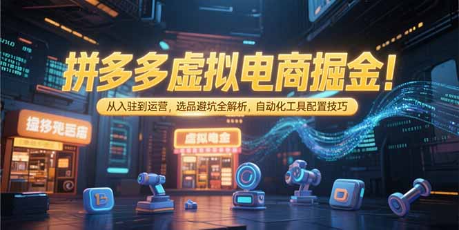 拼多多虛擬電商掘金秘籍:入駐、選品、運營全攻略_自動化工具配置與避坑技巧-資源網站