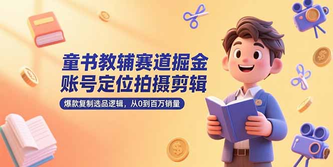 童書教輔賽道暴利揭秘_從0到百萬銷量_賬號定位與爆款選品實戰