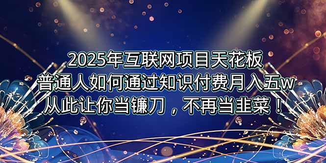 2025年互聯網項目紅利：普通人如何輕松賣項目賺5W+_逆襲實現財富自由-資源網站