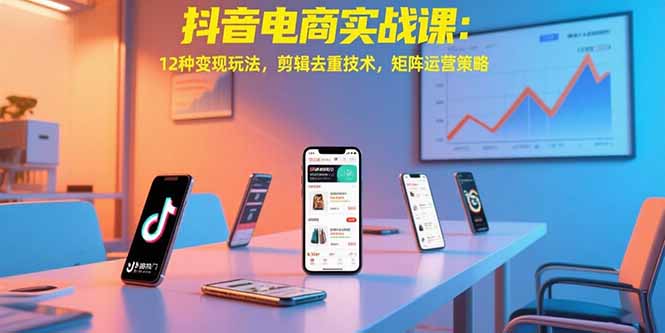抖音電商實戰：12大變現玩法+剪輯去重技術_掌握矩陣運營策略-資源網站