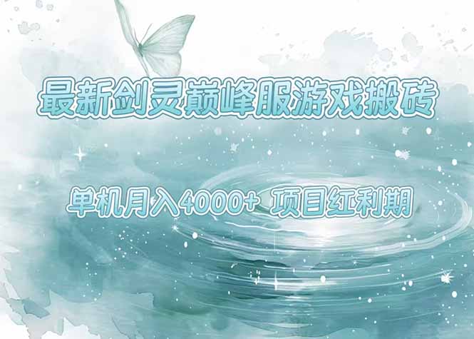 劍靈巔峰服搬磚攻略_單機穩(wěn)定月入4000+_操作簡單新手必看-資源網(wǎng)站