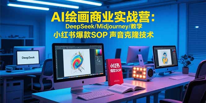 AI繪畫商業實戰營:DeepSeek與Midjourney應用解析 | 小紅書爆款SOP聲音克隆技術全攻略-資源網站