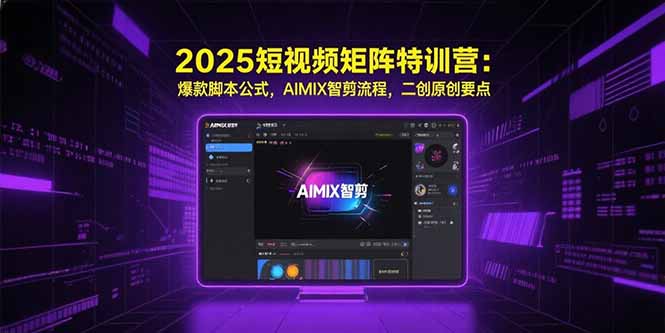 2025短視頻矩陣特訓營_爆款腳本公式_AIMIX智剪流程與二創原創技巧-資源網站