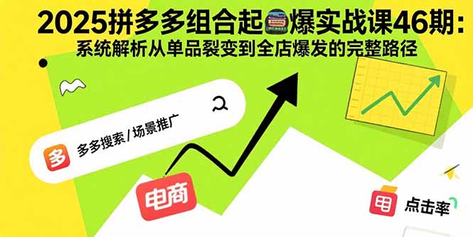 2025拼多多組合起爆實(shí)戰(zhàn)課46期：?jiǎn)纹妨炎兊饺瓯l(fā)的完整賺錢(qián)路徑-資源網(wǎng)站