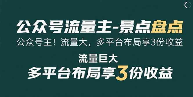景點流量主必看:流量暴漲_跨平臺布局_輕松獲取三重收益-資源網站