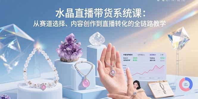水晶直播帶貨系統全攻略：如何從選賽道到內容創作實現高效轉化