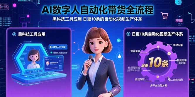 AI數字人帶貨全流程揭秘：黑科技助力日更10條自動化視頻生產-提升電商轉化率-資源網站