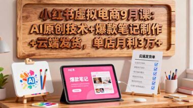 小紅書虛擬項目特訓班：新手逆襲-輕松打造高利潤店鋪-資源網(wǎng)站