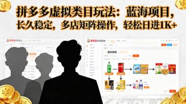 工作室狂賺百萬-拼多多虛擬藍海項目