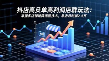高利潤抖店店群攻略：9 節主課+2 工具課-助你盈利翻倍-資源網站