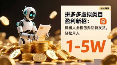 拼多多虛擬類目自動化盈利_3-5天出單-月入輕松過萬-資源網站