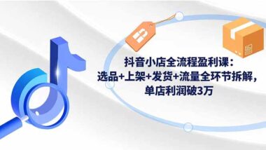 抖店運營全攻略：從0到1-手把手教你打造爆款店鋪-資源網(wǎng)站
