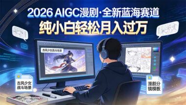 2026賺錢新風口-0基礎2周變AIGC動漫變現高手-資源網站